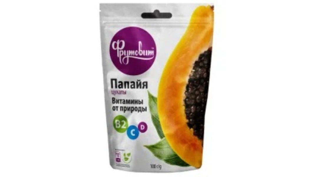 Цукаты фрутовит папайя желтая 100гр