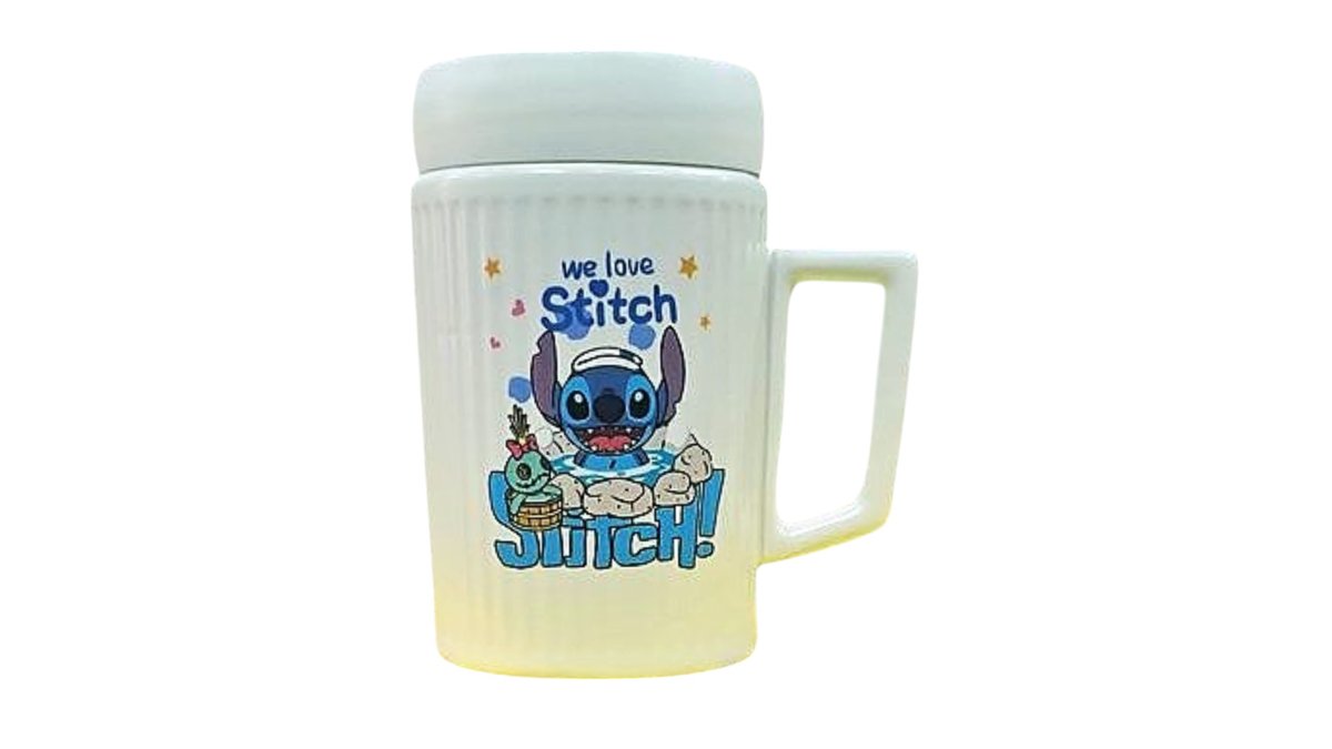 Stitch ceramic cup with lid 4