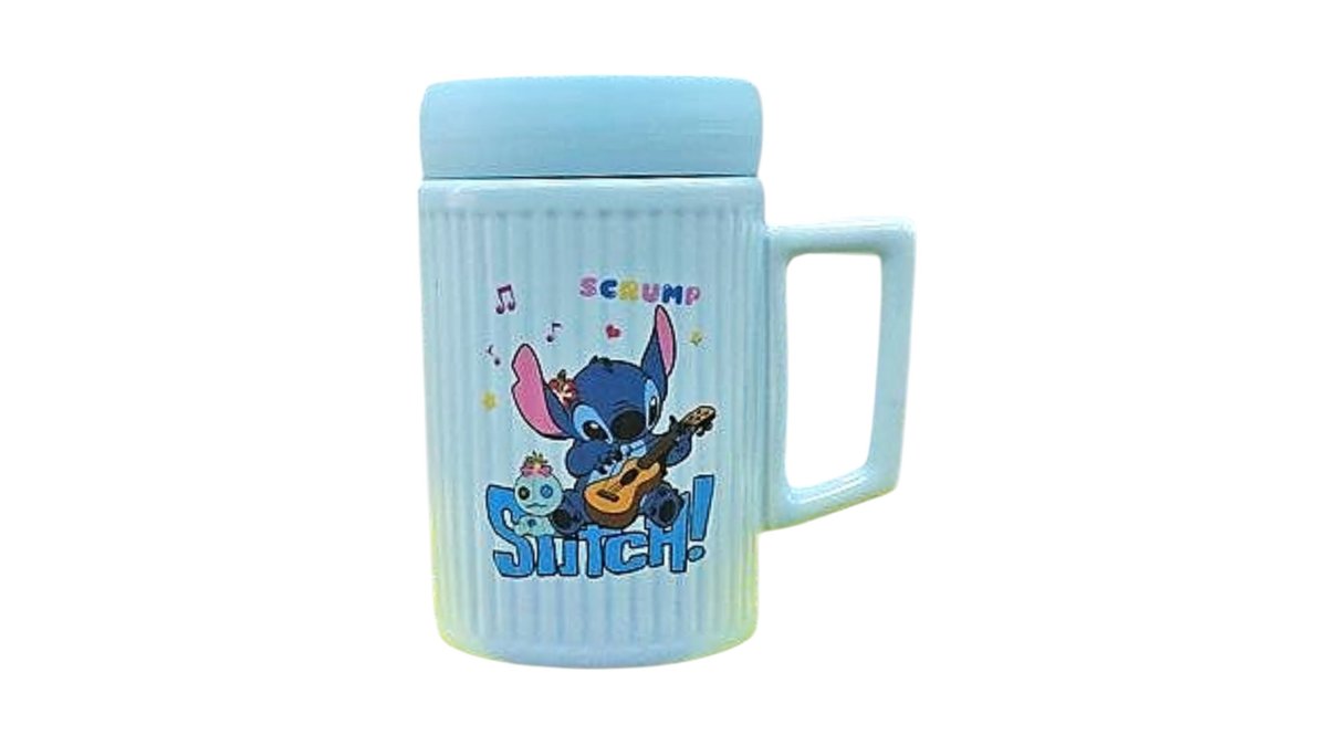 Stitch ceramic cup with lid 1