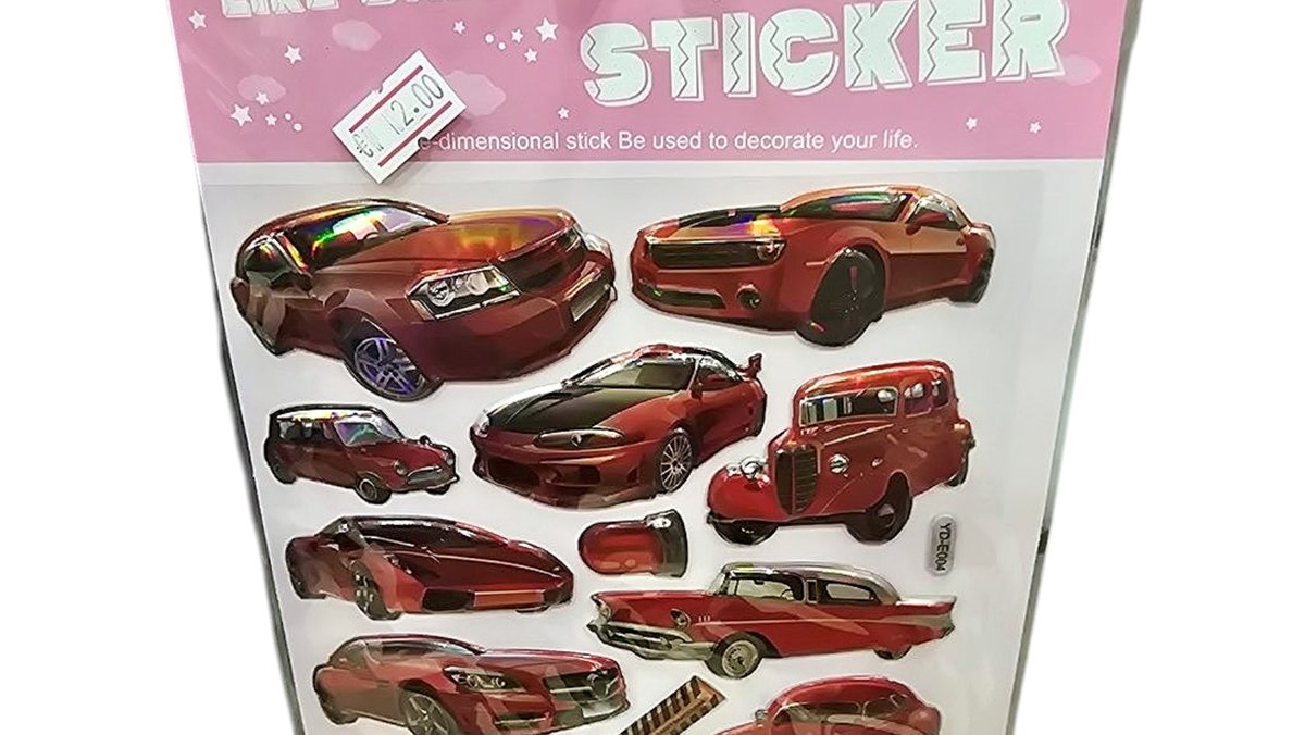 Red cars stickers 3d