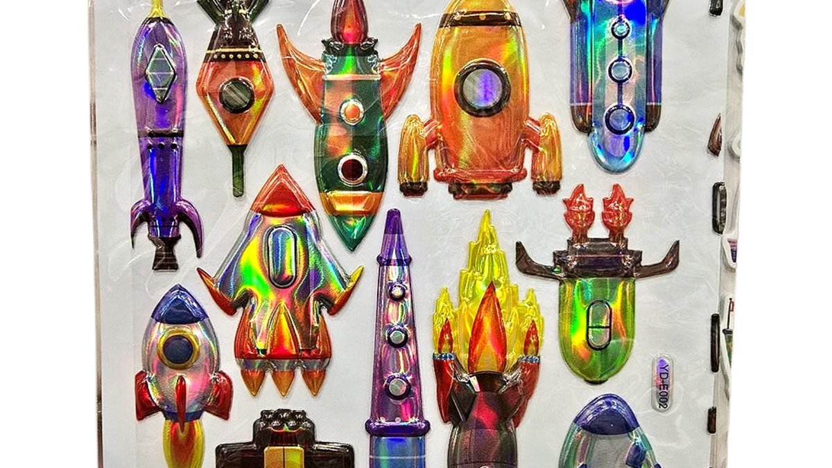 Rocket stickers 3d