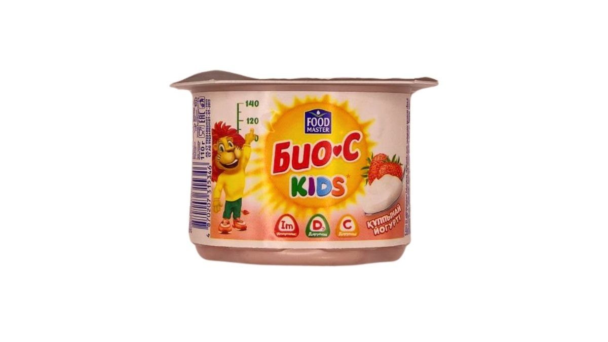 Йогурт вяз био-с кидс клубника 2,5% 110г Пл/стак