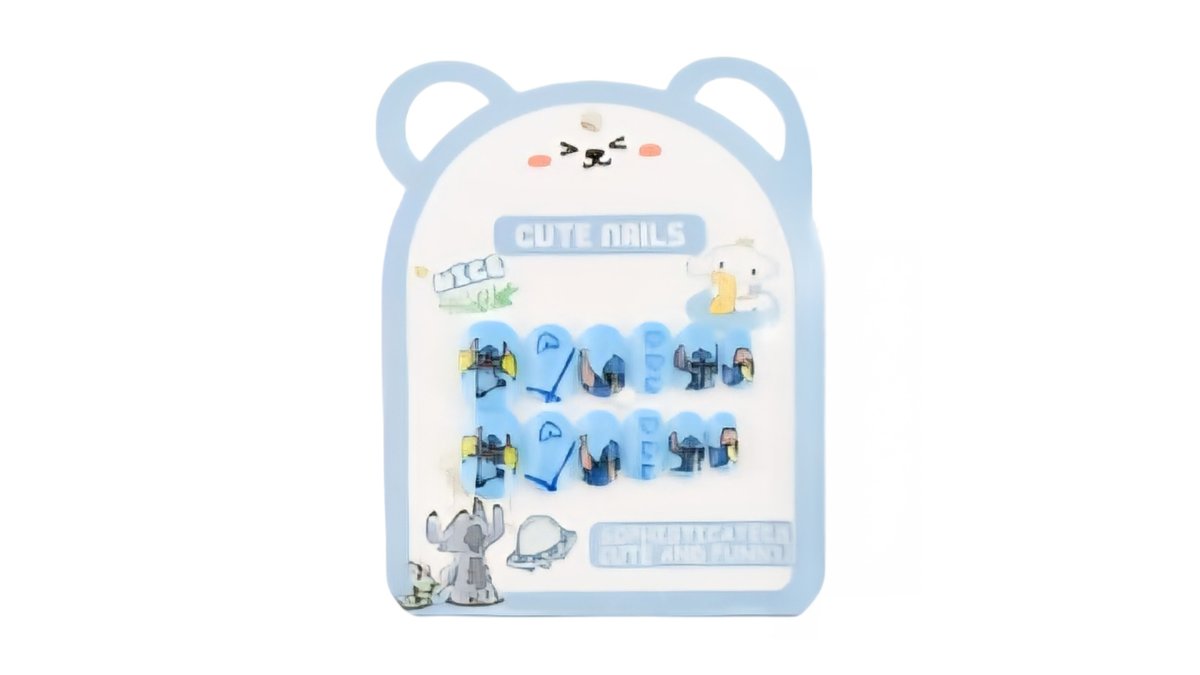 Stitch fake nails Blue packet