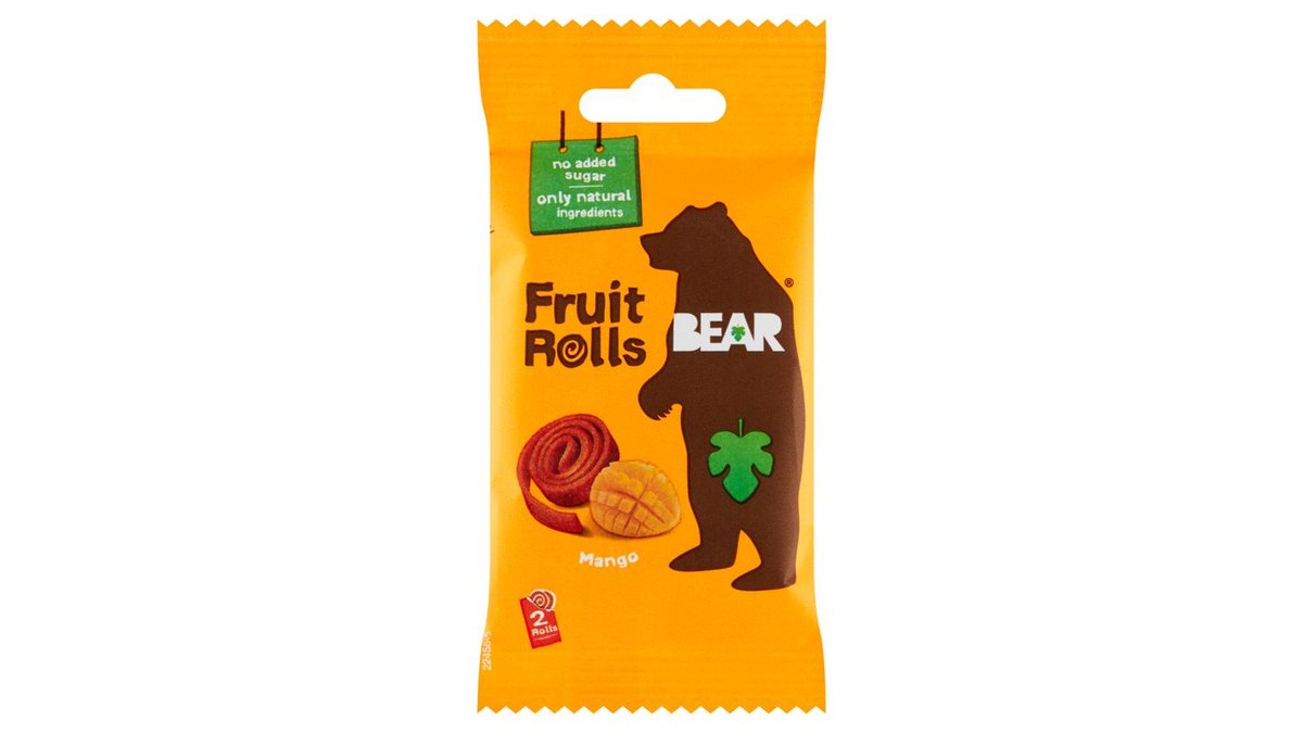 Bear Mango jemne sušené ovocné rolované plátky 2 ks 20 g
