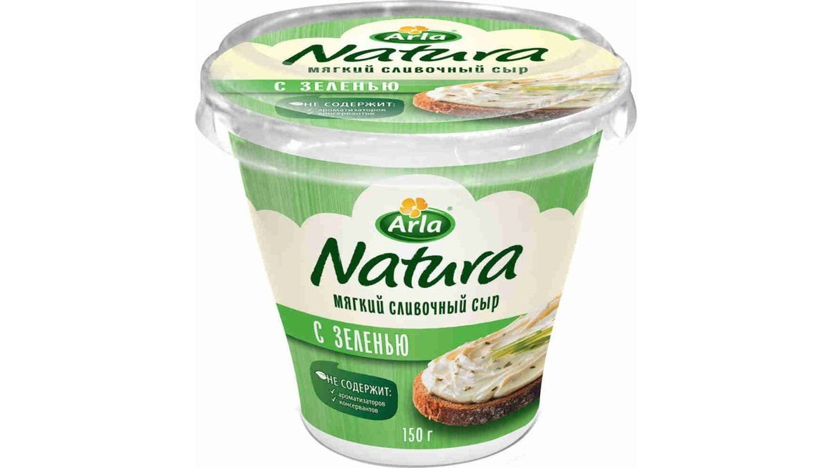 Сыр Arla Natura Творожный с зеленью 55% 150 г