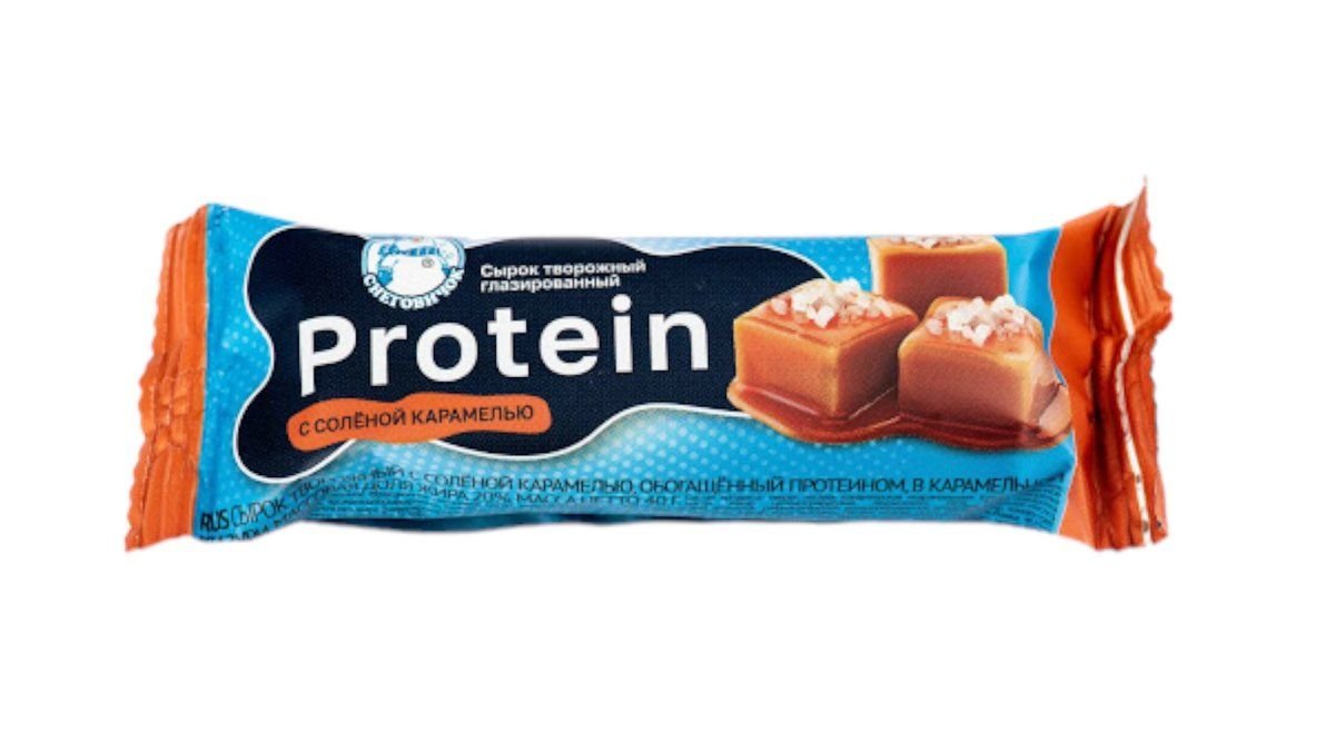 Сырок творожный Снеговичок protein сол карамель глазир 40г