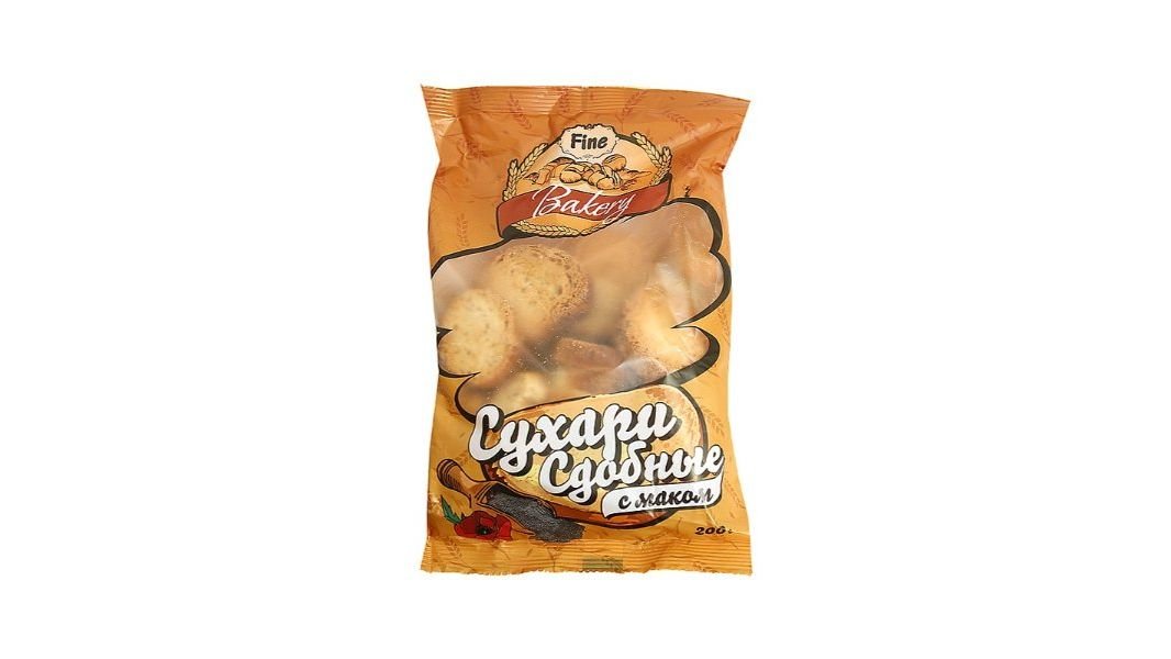 Сухари Fine Bakery сдобные с маком 200 г