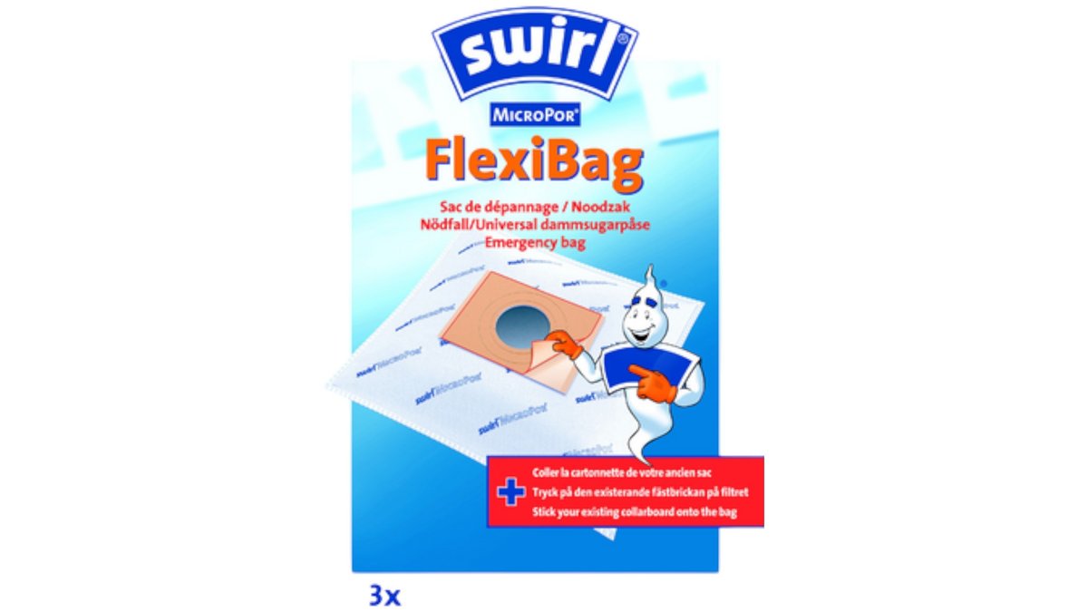 Swirl Dammsugarpåse Flexibag, 3 st