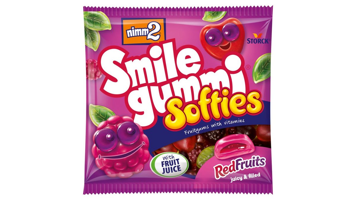 Nimm2 Smilegummi Softies Red fruits bonbóny, 90 g