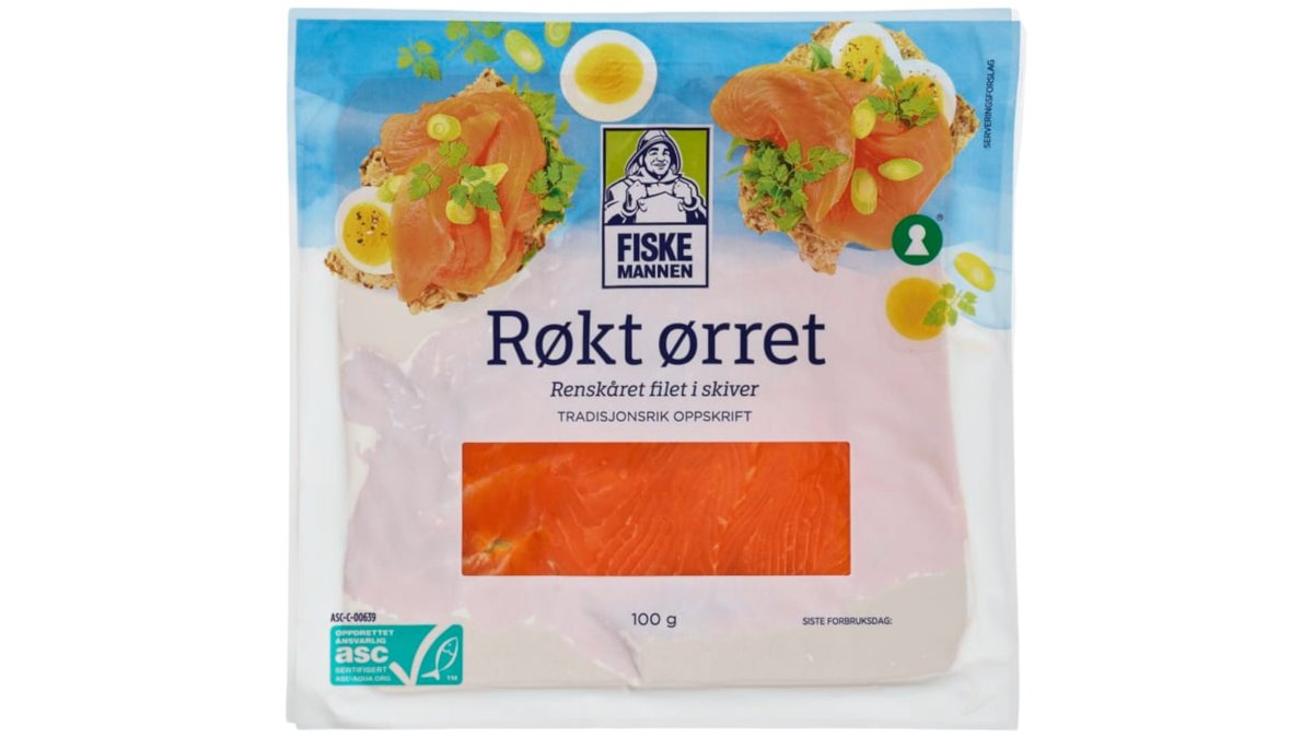 Fiskemannen Ørret Røkt Skivet, 100 g