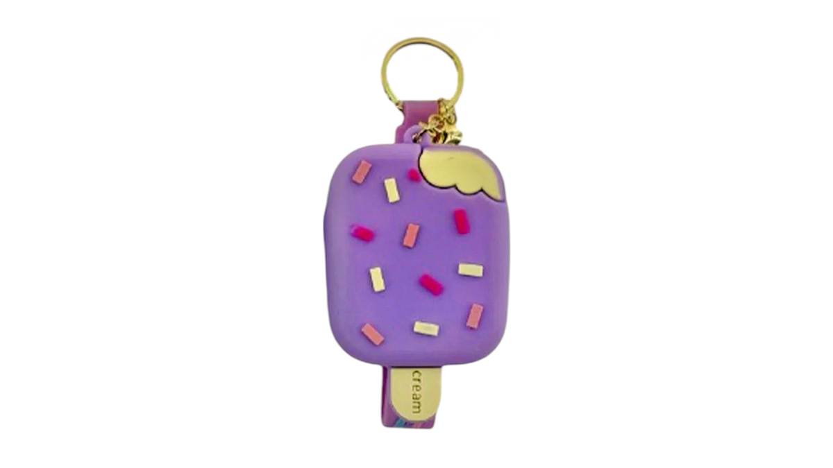 Ice cream coins wallet and brelock purple