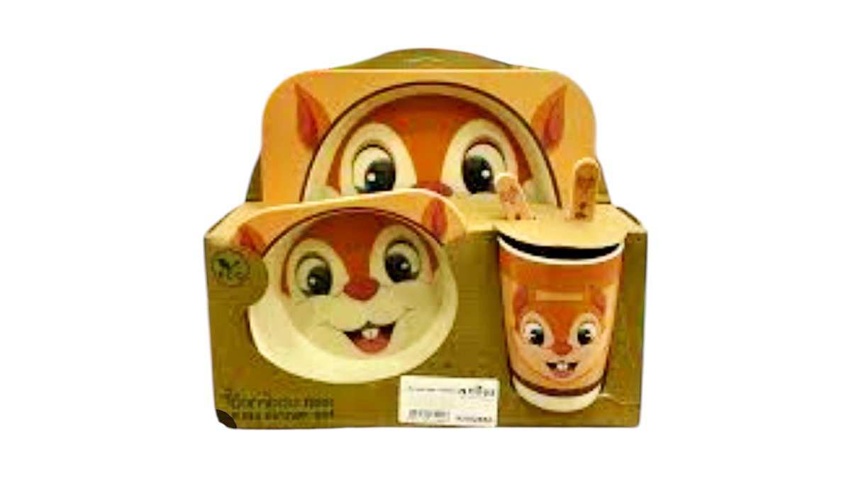 Bamboo fiber kids dinner set FOX