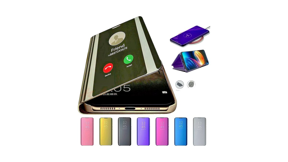 Blue Mirror flip phone cover Samsung A01