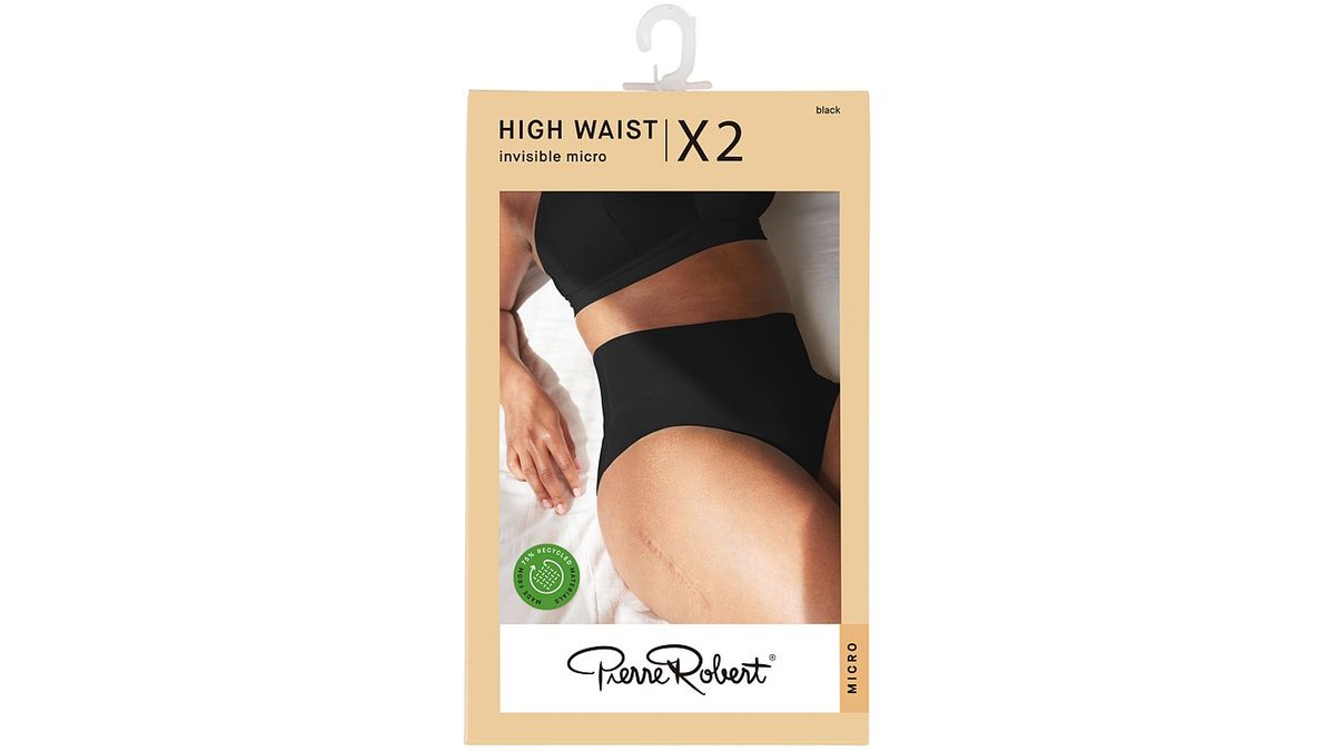 Pierre Robert Truse High Waist Micro Black L, 2 stk
