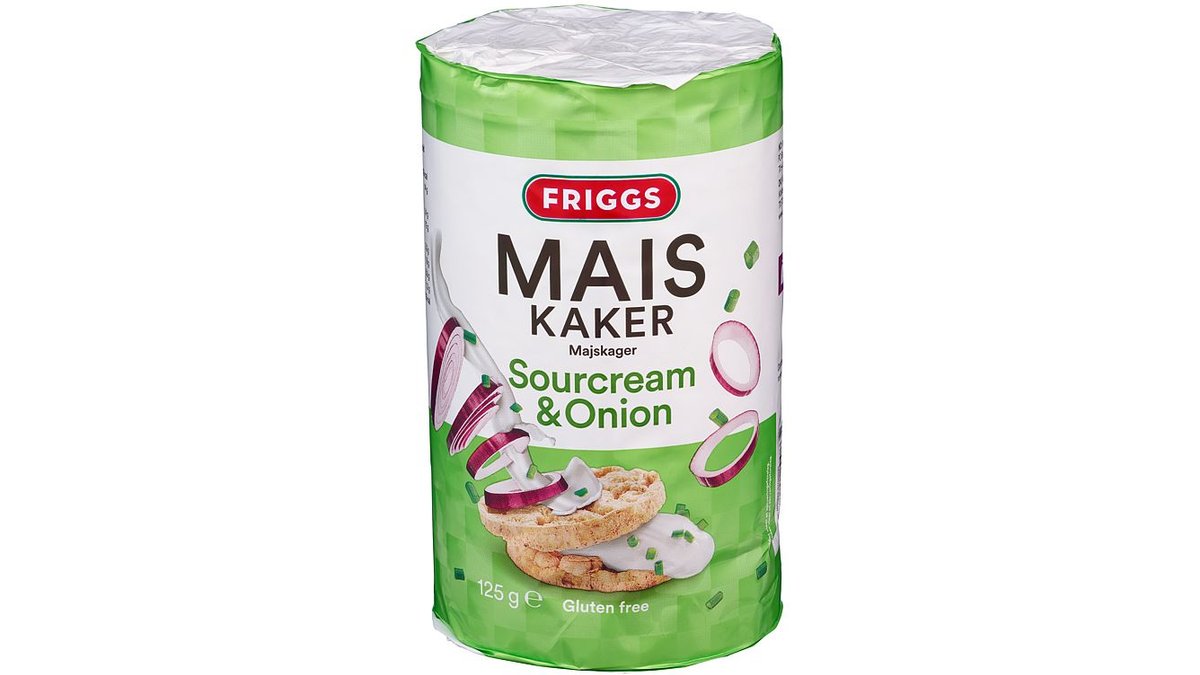 Friggs Maiskaker Sourcream & Onion, 125 g