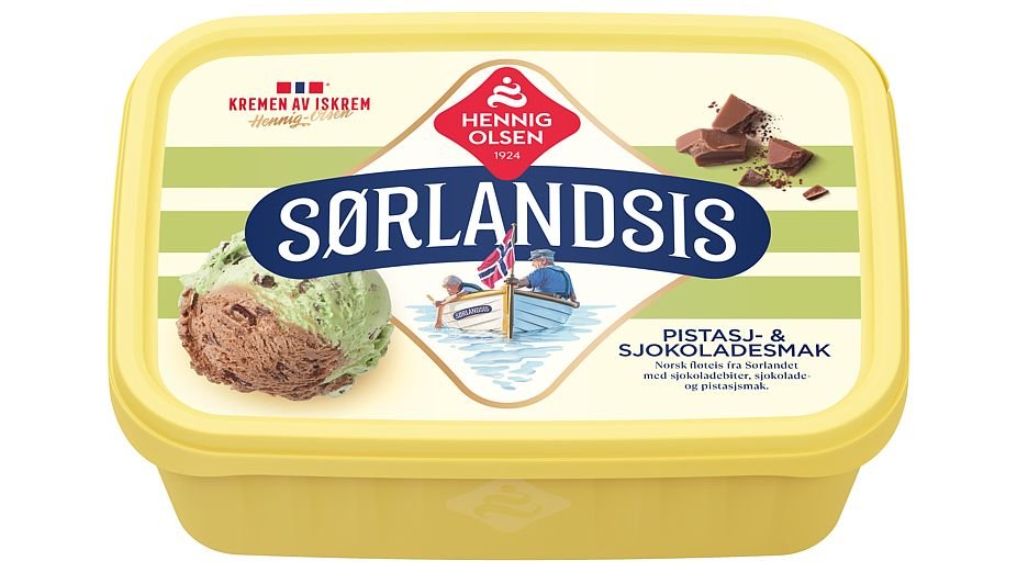 ❄️ Sørlandsis Iskrem Pistasj & Sjokolade, 1,2 l
