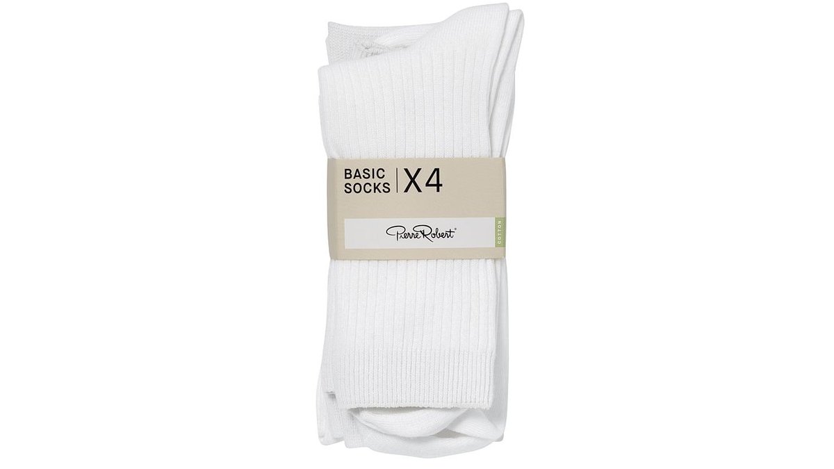 Pierre Robert Basic Socks 4 stk White Rib 37-40