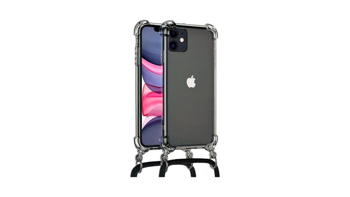 Ultra clear soft cover case with PINK neck strap