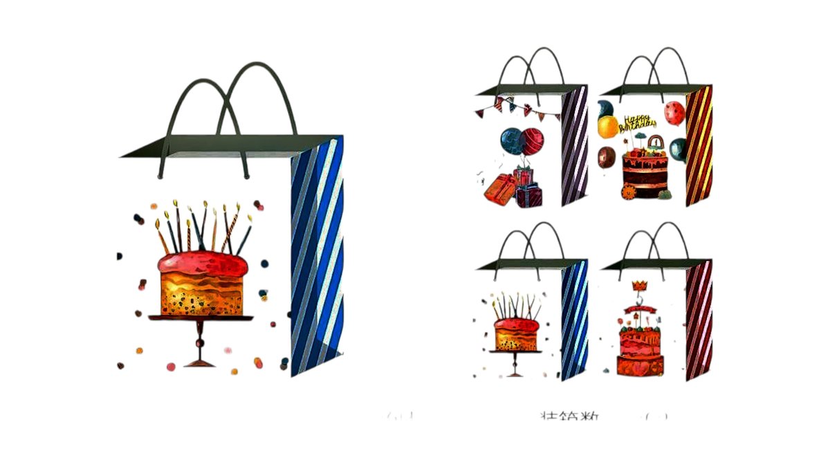 Gift bag blue birthday cake