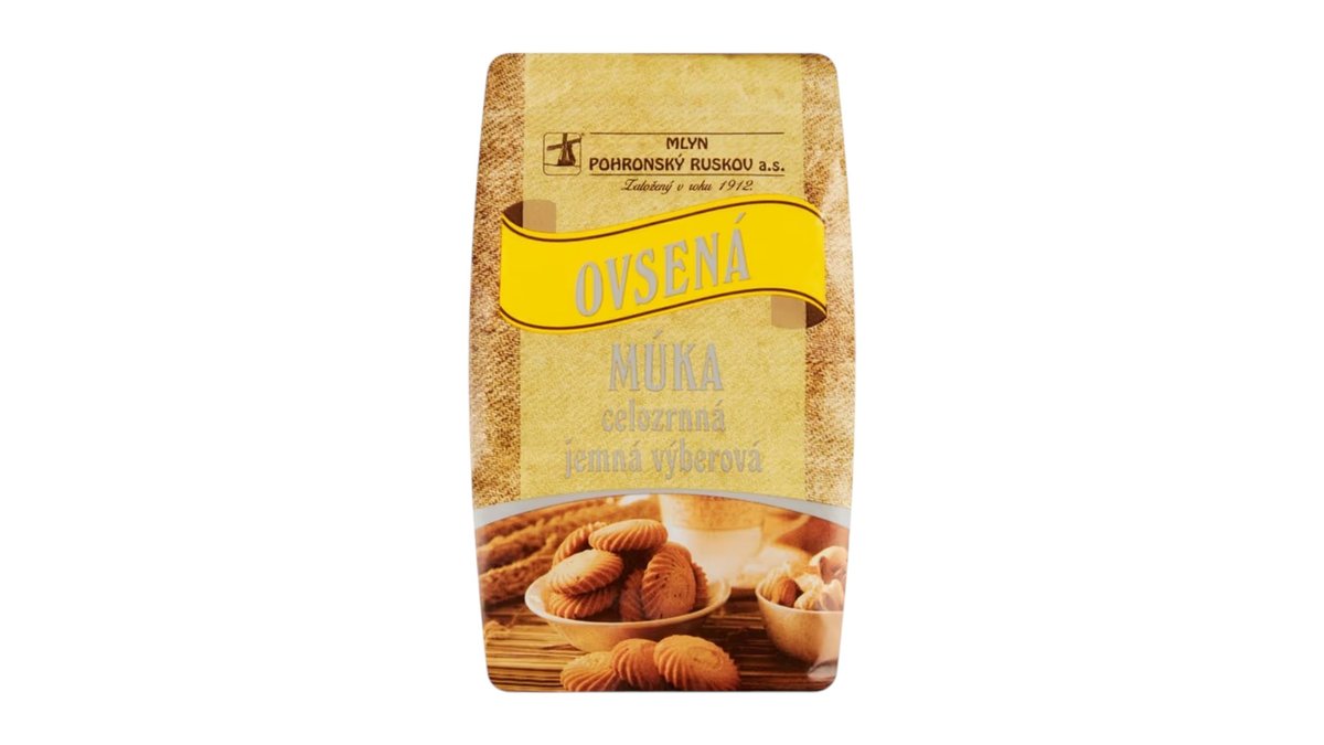Mlyn Pohronský Ruskov Ovsená múka celozrnná jemná výberová, 800 g