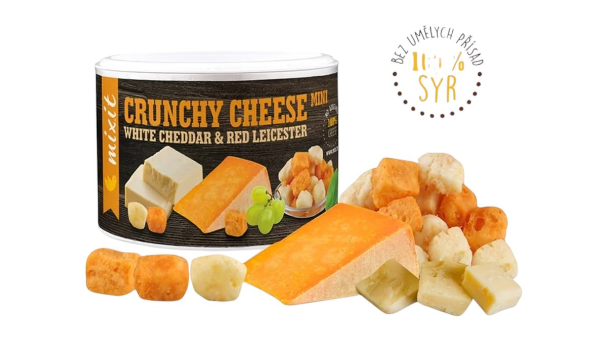 Mixit Chrumkavý syr, White cheddar & red leicester, 70 g