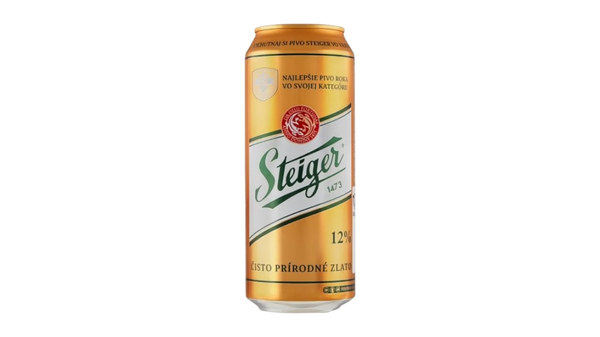 Steiger 12° Gold ležiak svetlý, 0,5 l