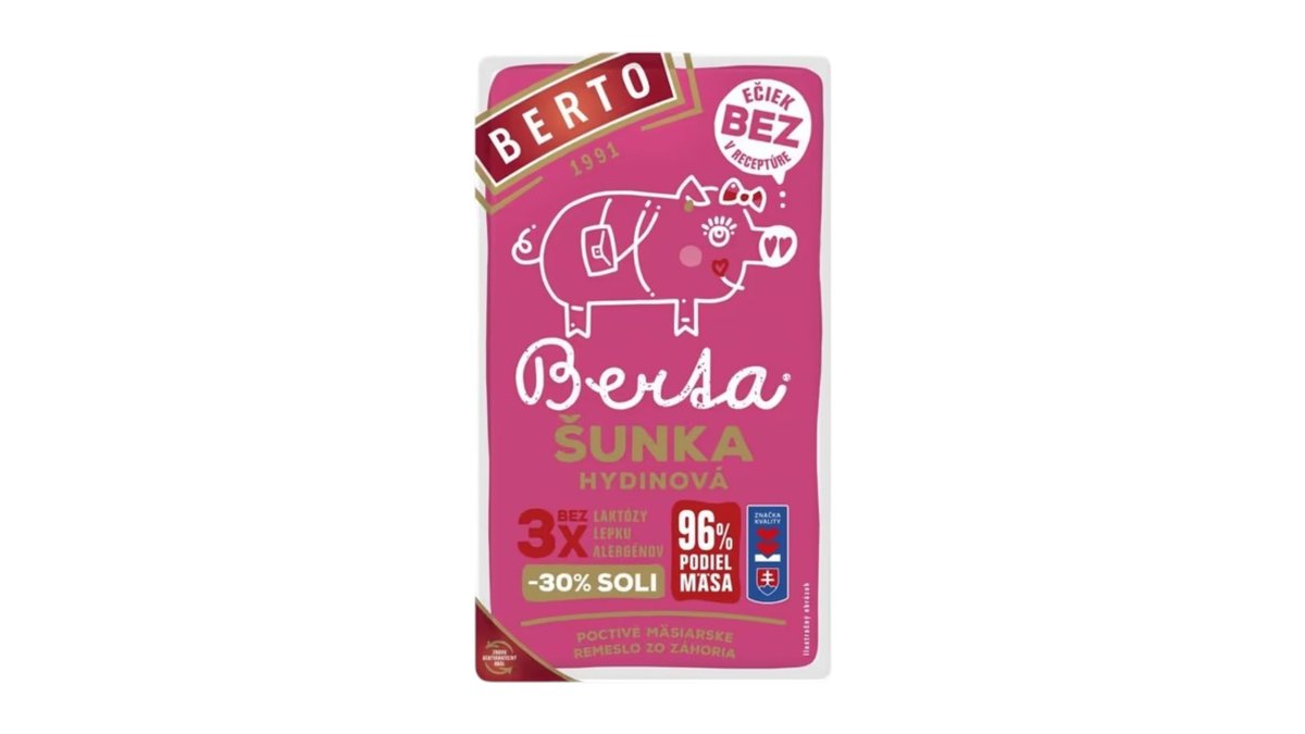 Berto Berta šunka hydinová 96%, 100 g