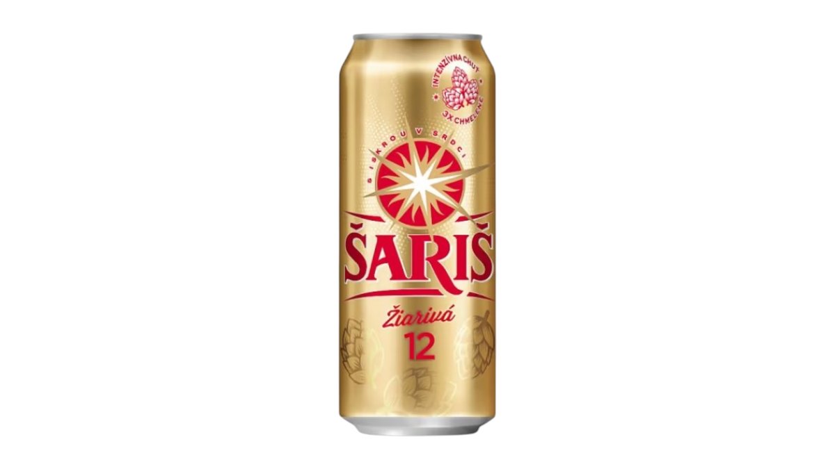 Šariš 12° Zlatá, svetlý ležiak, 0,5 l