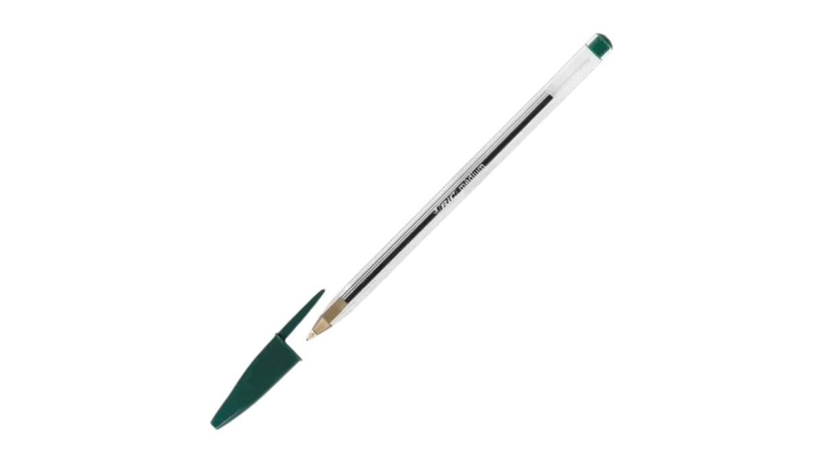 BIC Cristal, Guľôčkové pero, neklikacie, 1 mm, zelené, 1 ks