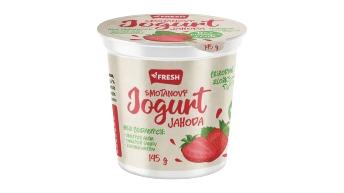 ** Fresh Smotanový jogurt, jahoda, 145 g