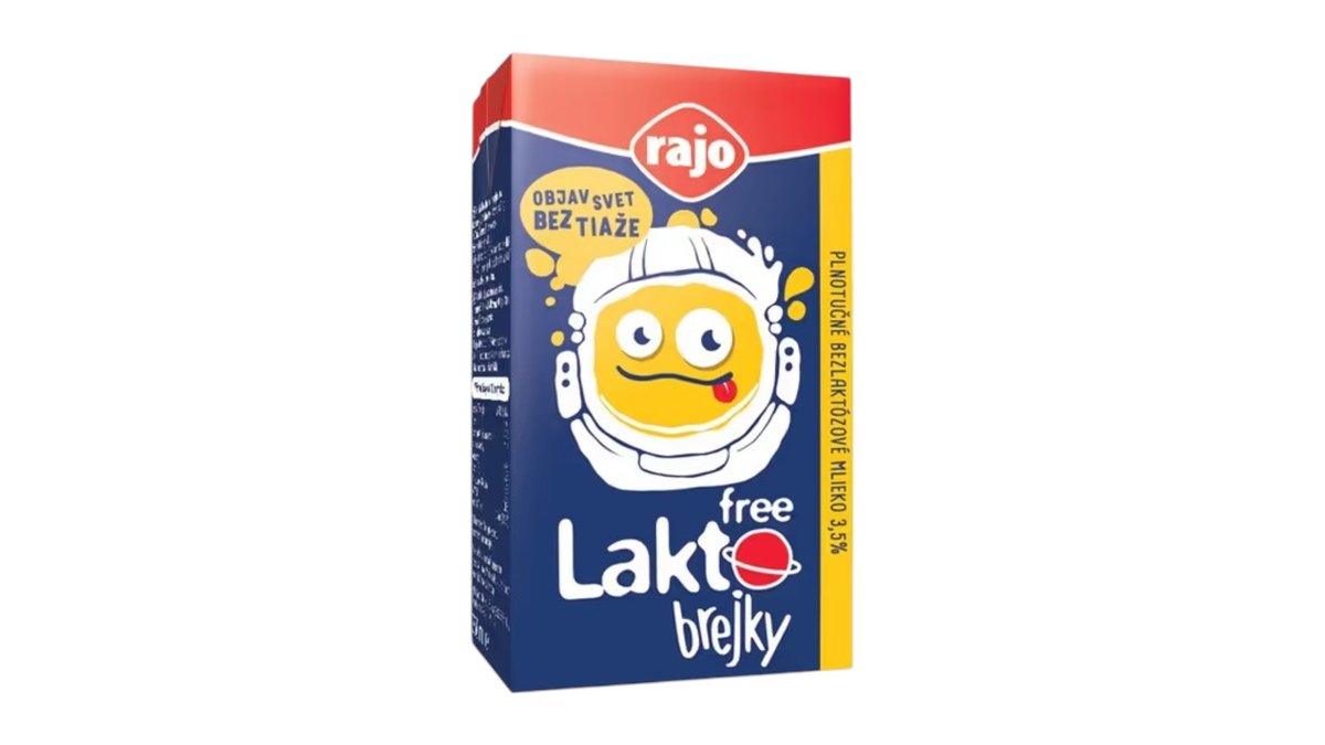 Rajo Brejky Lakto Free plnotučné bezlaktózové mlieko 3,5% UHT, 250 ml