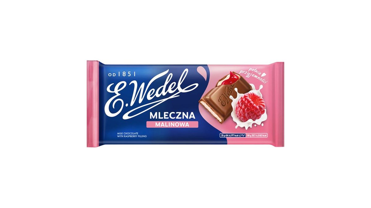 E. Wedel Czekolada mleczna malinowa 100 g