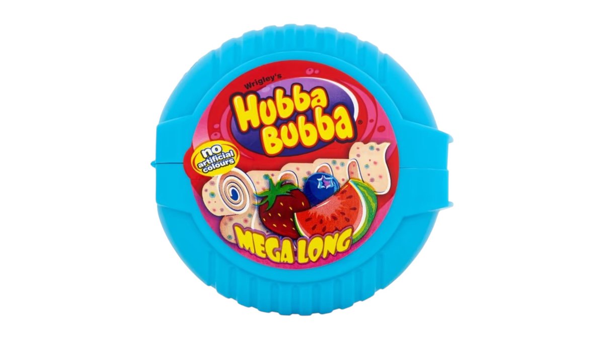 ** Hubba Bubba Mega long, žuvačka s príchuťou jahody, čučoriedky a melónu, 56 g