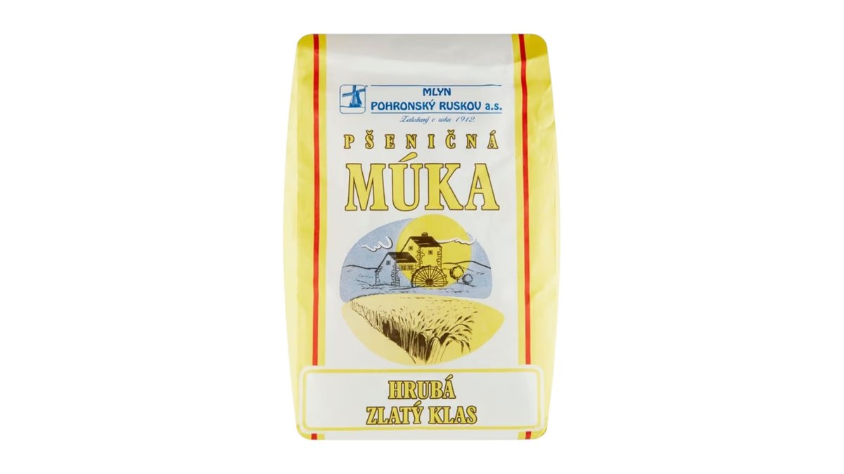 Mlyn Pohronský Ruskov Pšeničná múka hrubá zlatý klas, 1 kg
