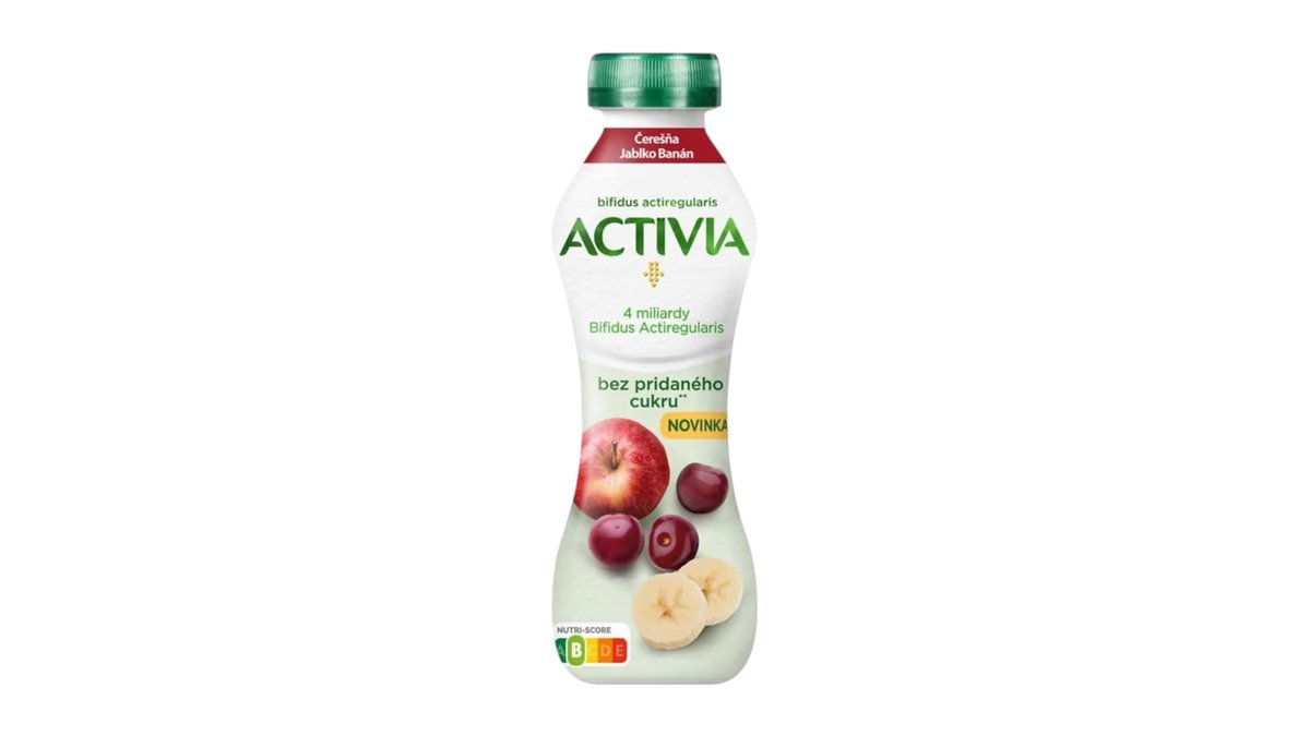 ** Activia Jogurtový nápoj bez cukru, čerešňa, jablko a banán, 270 g