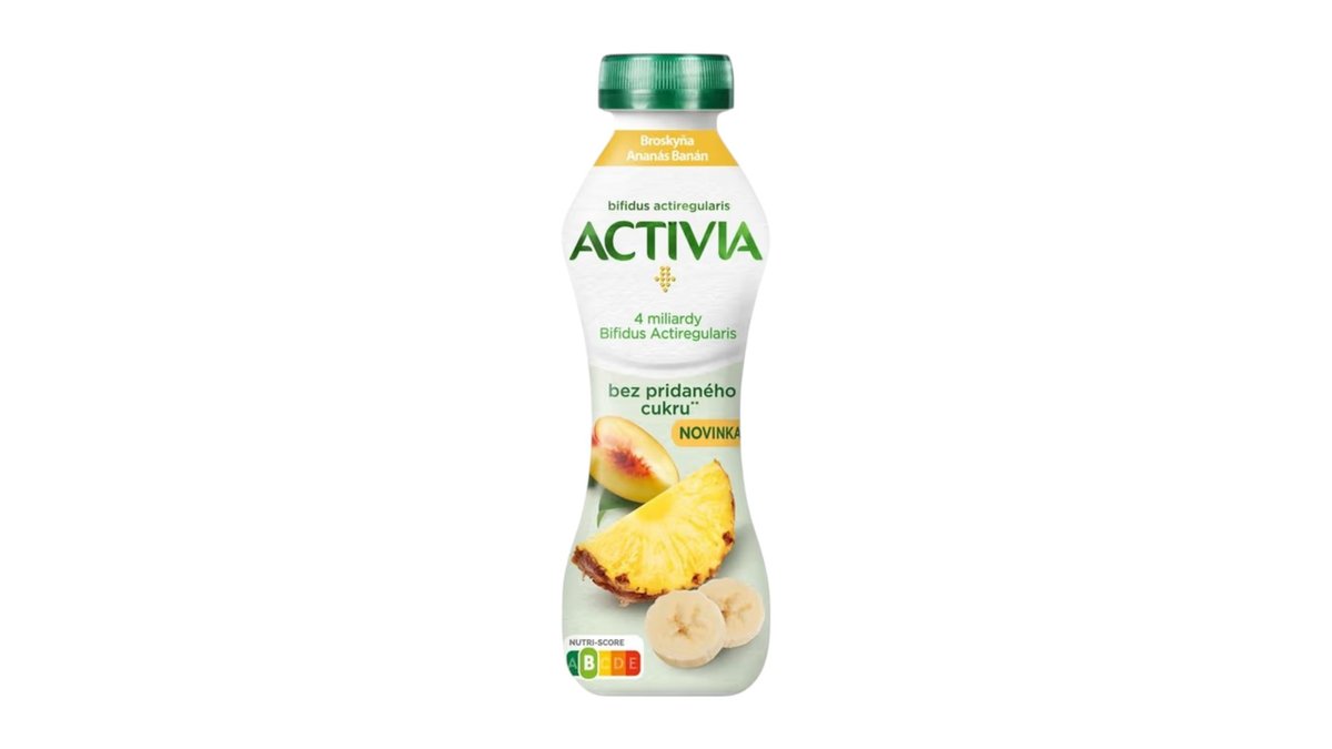 Activia Jogurtový nápoj bez cukru, broskyňa, ananás a banán, 270 g