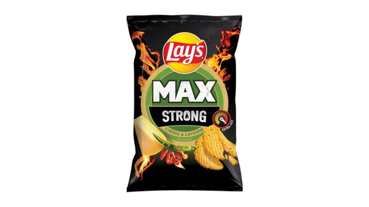 Lay's Max Strong chipsy Cheese&cayenne, 55 g