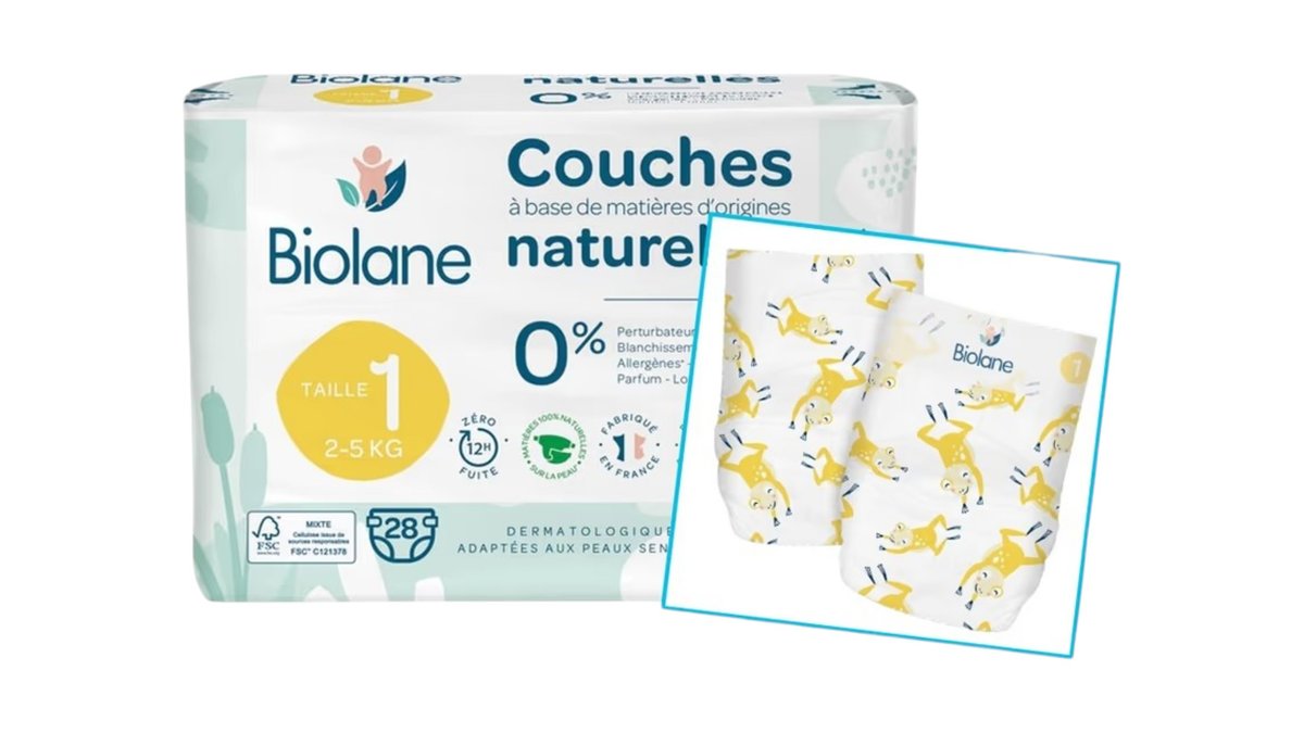 Biolane Detské ekologické plienky veľkosť 1, 2-5 kg, 28 ks