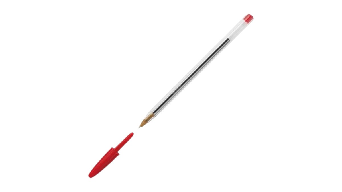 BIC Cristal, Guľôčkové pero, neklikacie, 1 mm, červené, 1 ks