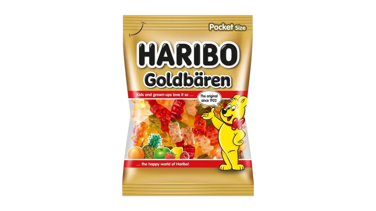 Haribo Goldbären, medvedíky s ovocnými príchuťami, 100 g