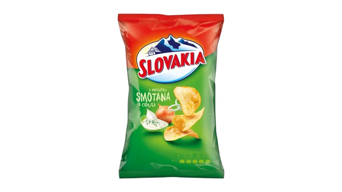 Slovakia Chips s príchuťou smotana a cibuľa, 130 g
