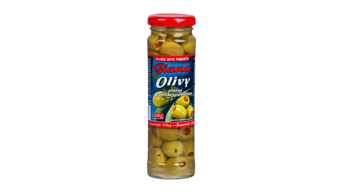 Giana Olivy zelené s paprikovou pastou, 140 g