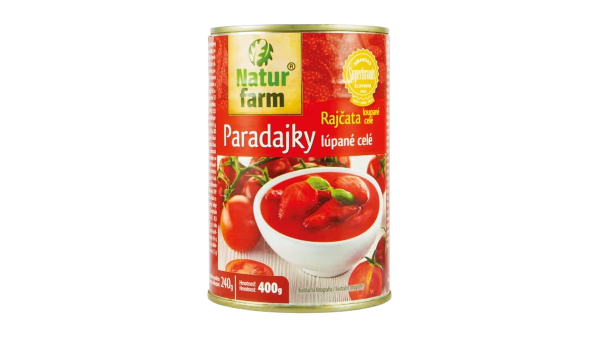 Natur farm Paradajky lúpané celé, 400 g