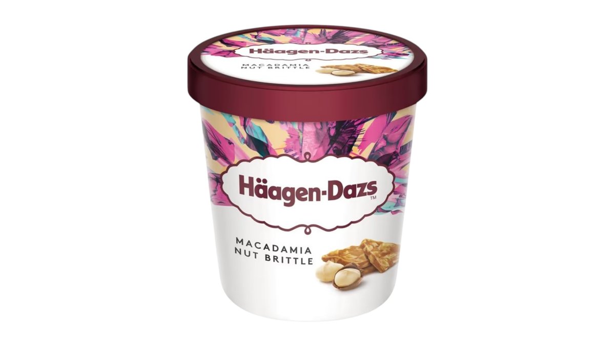 Häagen-Dazs Vanilková smotanová zmrzlina s karamelizovanými makadamovými orechami, 460 ml
