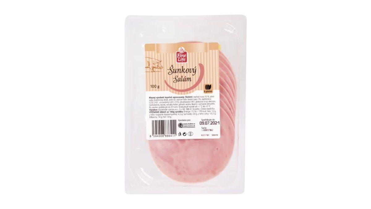 Fine Life Šunková saláma krájaná, 100 g
