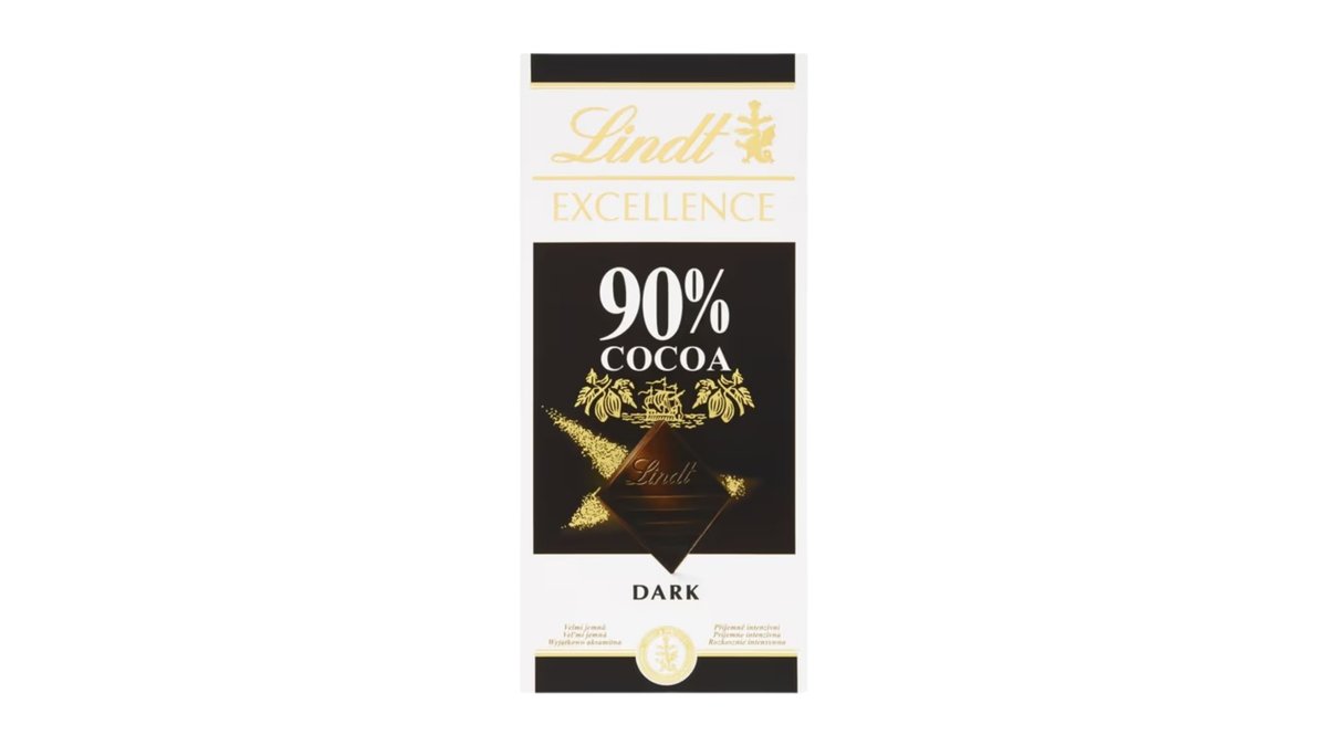 Lindt Excellence 90%, extra jemná horká čokoláda, 100 g