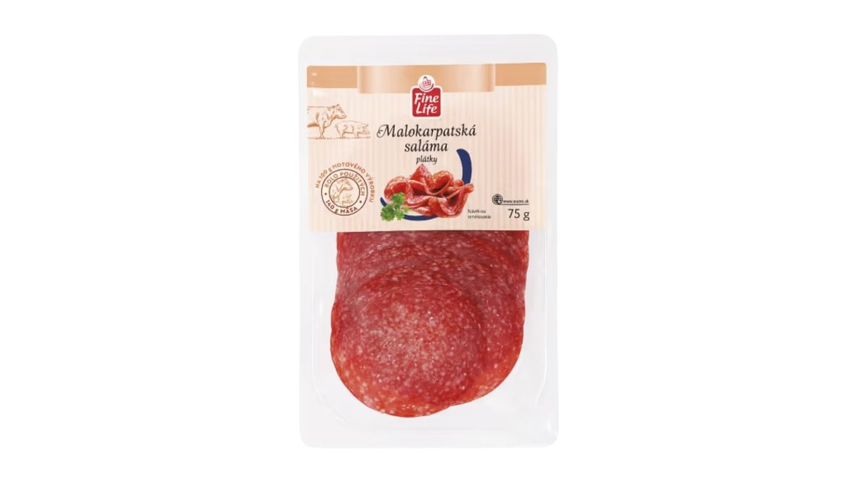 Fine Life Malokarpatská saláma plátky, 75 g