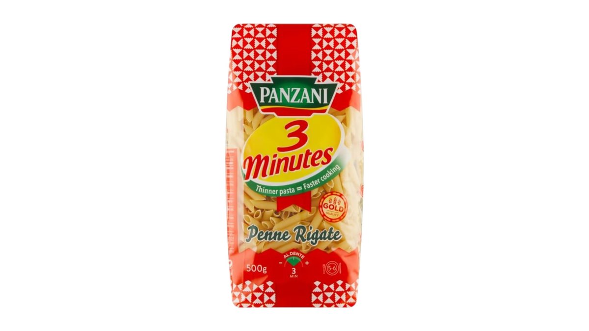 Panzani 3 Minutes Penne Rigate cestoviny semolinové sušené, 500 g