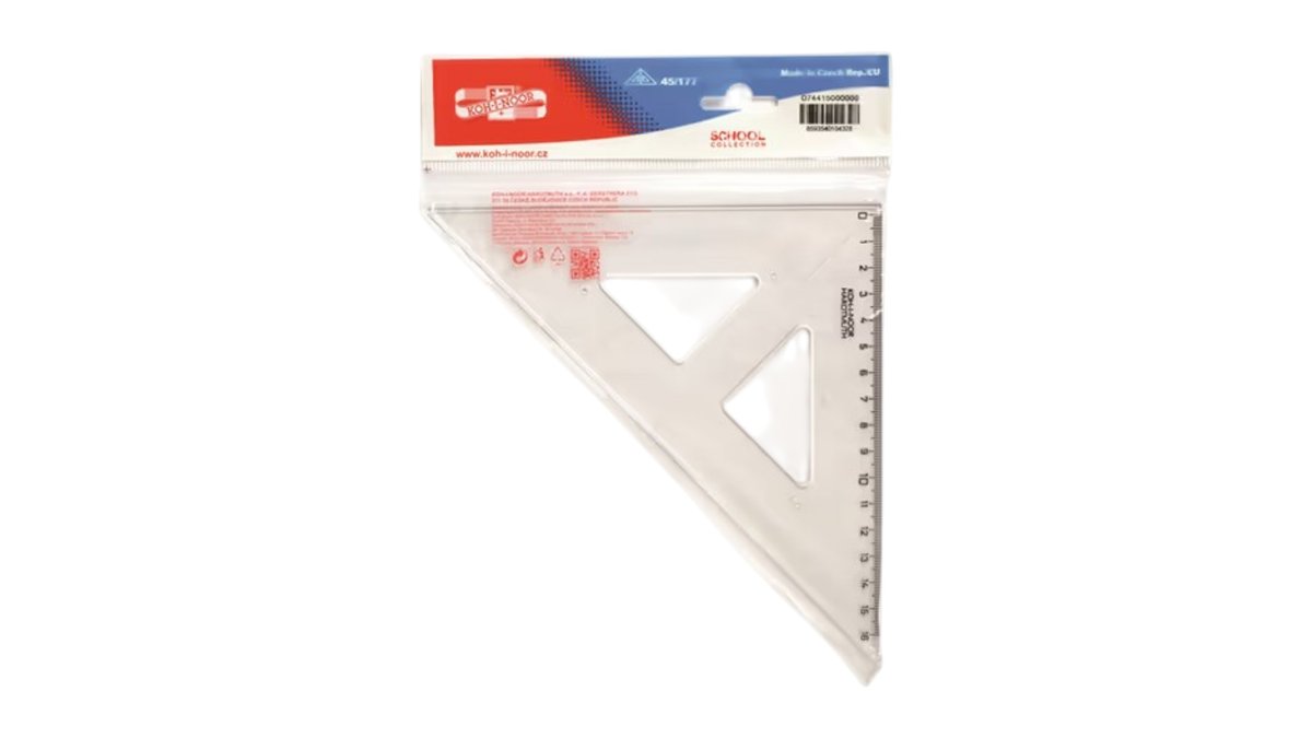 Koh-i-noor Pravouhlý trojuholník s kolmicou, 16 cm, 1 ks