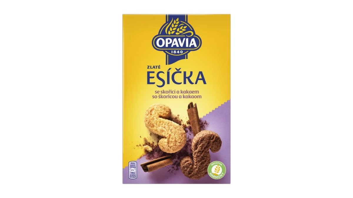 Opavia Zlaté Esíčka, sušienky so škoricou a kakaom, 220 g